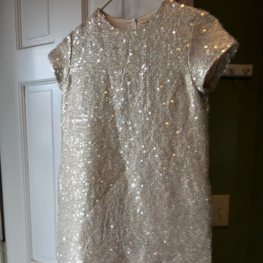 J Crew gold girls dress